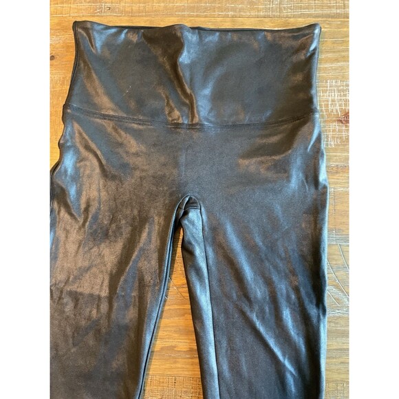 Spanx Size 1X Faux Leather Leggings for‎ Women - Black Plus 0091 - Picture 2 of 9